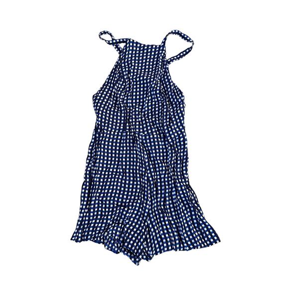 Privacy Please Orchard Romper Elysian Blue Plaid Revolve - Picture 2 of 11
